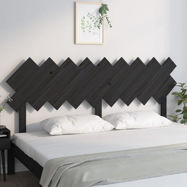 Schwarzes Bett Kopfteil 178cm Kiefer Massivholz