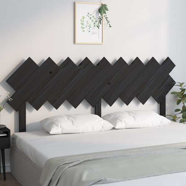Schwarzes Bett Kopfteil 178cm Kiefer Massivholz