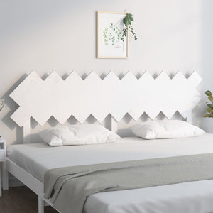 Weißes Bett Kopfteil 196cm Kiefer Massivholz