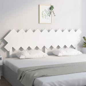 Weißes Bett Kopfteil 196cm Kiefer Massivholz