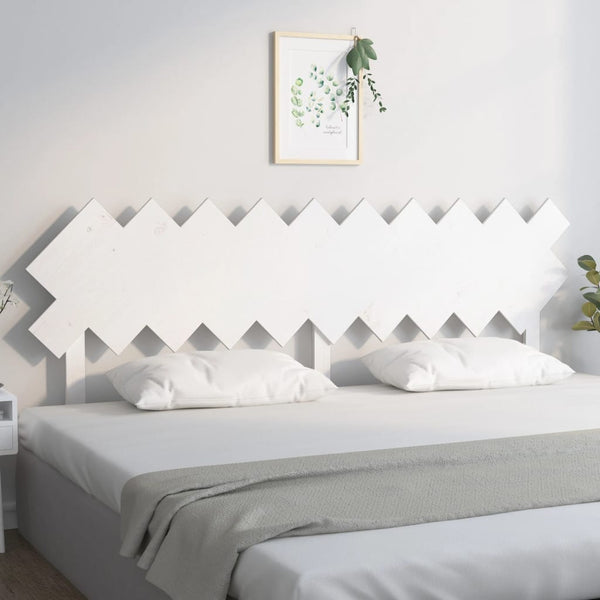 Weißes Bett Kopfteil 196cm Kiefer Massivholz
