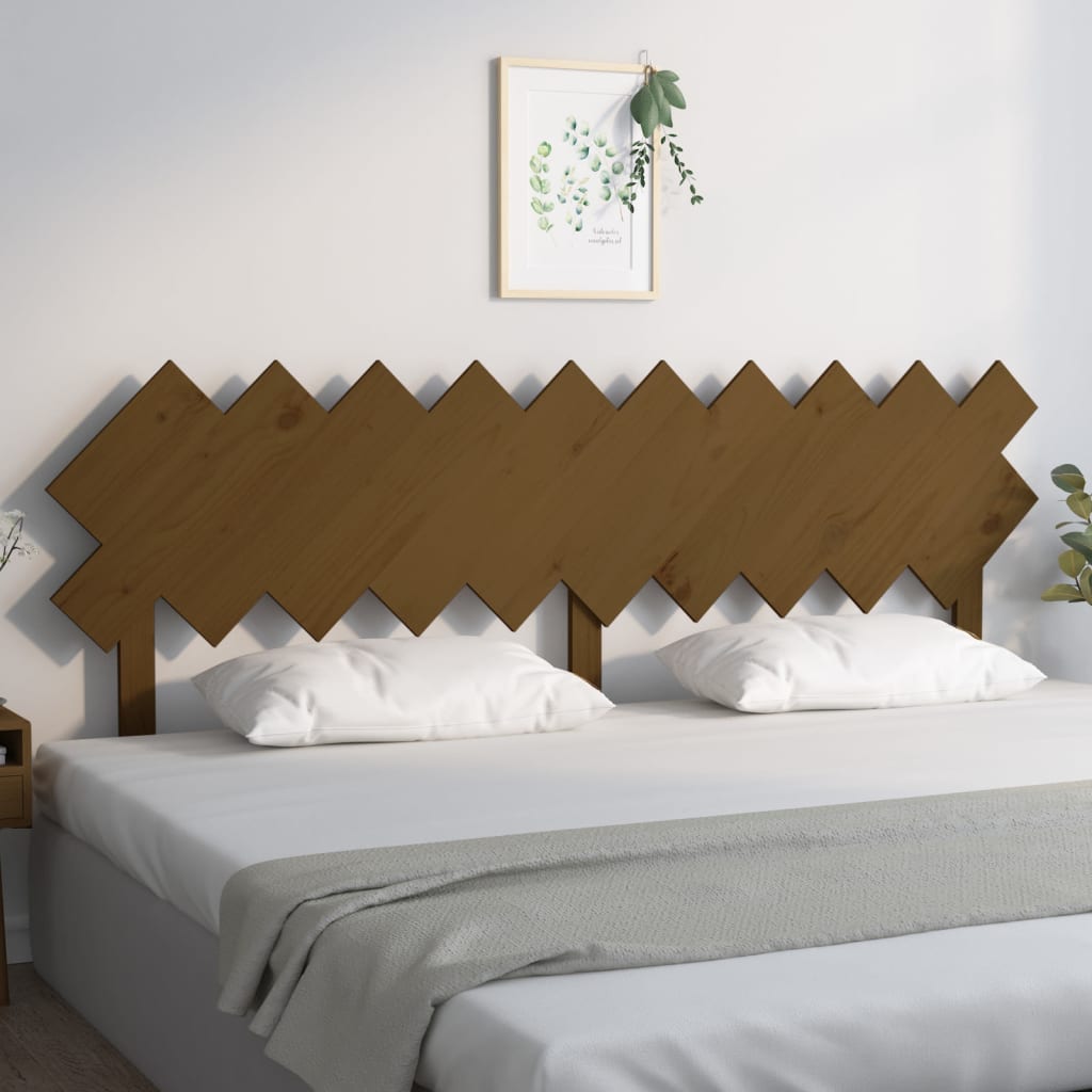 vidaXL Tête de lit Bois de pin massif Marron miel 196x3x80,5 cm
