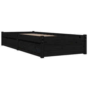 Bett mit Schubladen Schwarz 90x190 cm