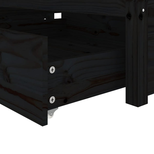 Bett mit Schubladen Schwarz 90x190 cm