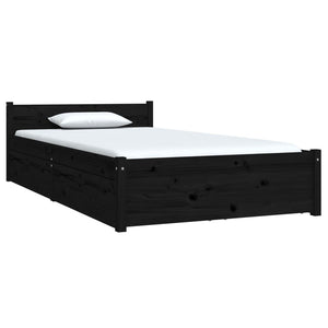 Bett mit Schubladen Schwarz 90x190 cm
