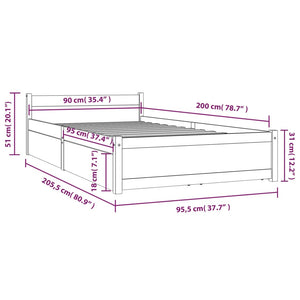 Bett mit Schubladen 90x200 cm