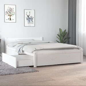 Bett mit Schubladen Weiß 120x190 cm