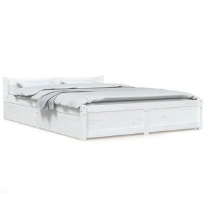 vidaXL Lit avec tiroirs Blanc 140x190 cm