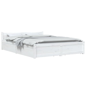 vidaXL Lit avec tiroirs Blanc 140x190 cm
