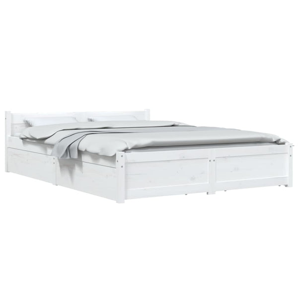 vidaXL Lit avec tiroirs Blanc 140x190 cm