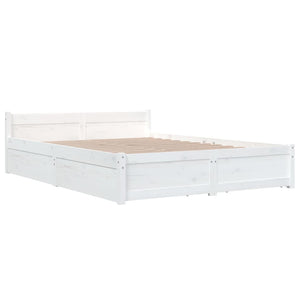 vidaXL Lit avec tiroirs Blanc 140x190 cm