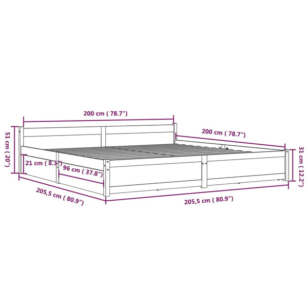 Bett mit Schubladen 200x200 cm