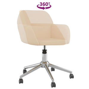Esszimmerstühle 2 Stk. Drehbar Creme Stoff