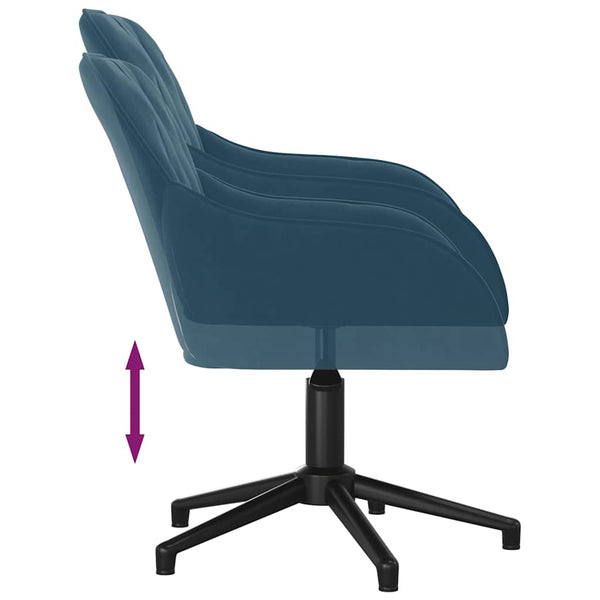 Esszimmerstühle 2 Stk. Drehbar Blau Samt