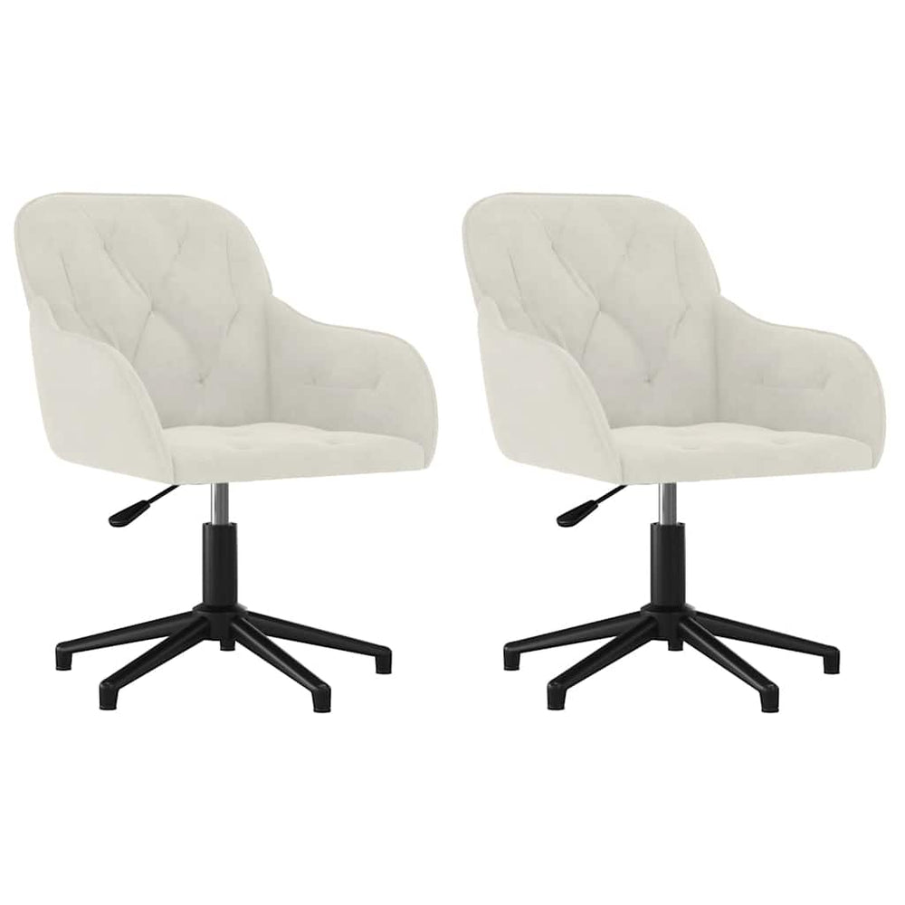Esszimmerstühle 2 Stk. Drehbar Creme Samt