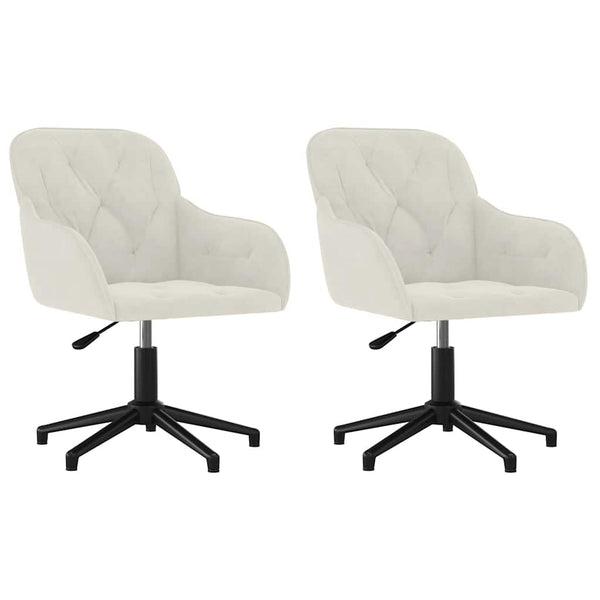 Esszimmerstühle 2 Stk. Drehbar Creme Samt