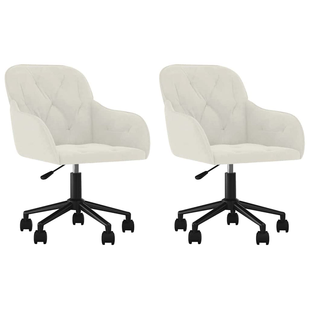 Esszimmerstühle 2 Stk. Drehbar Creme Samt