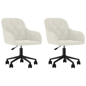 Esszimmerstühle 2 Stk. Drehbar Creme Samt