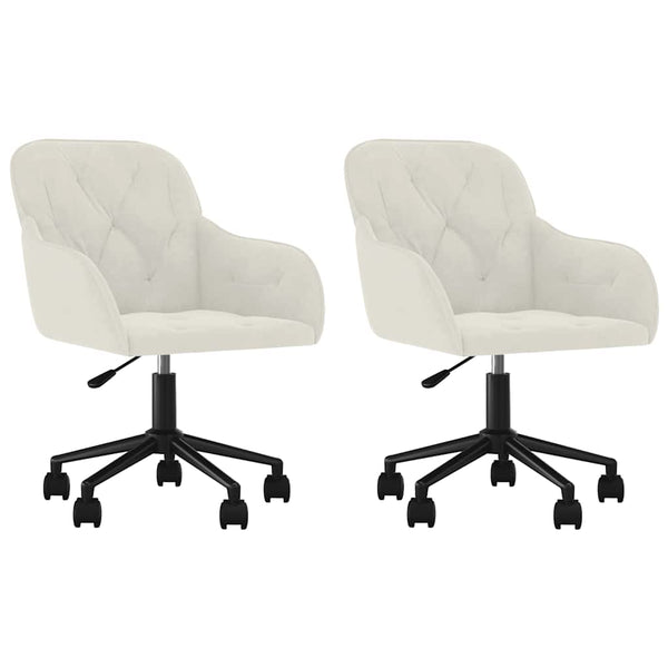 Esszimmerstühle 2 Stk. Drehbar Creme Samt