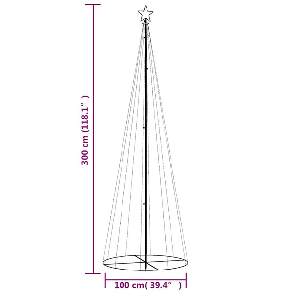LED Weihnachtsbaum Kegel Kaltweiß 300cm