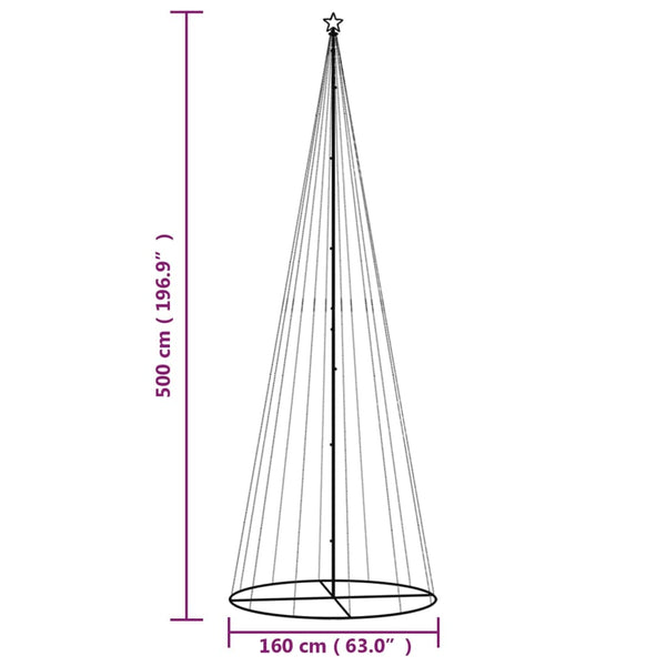 LED Weihnachtsbaum Kegel Mehrfarbig 500cm