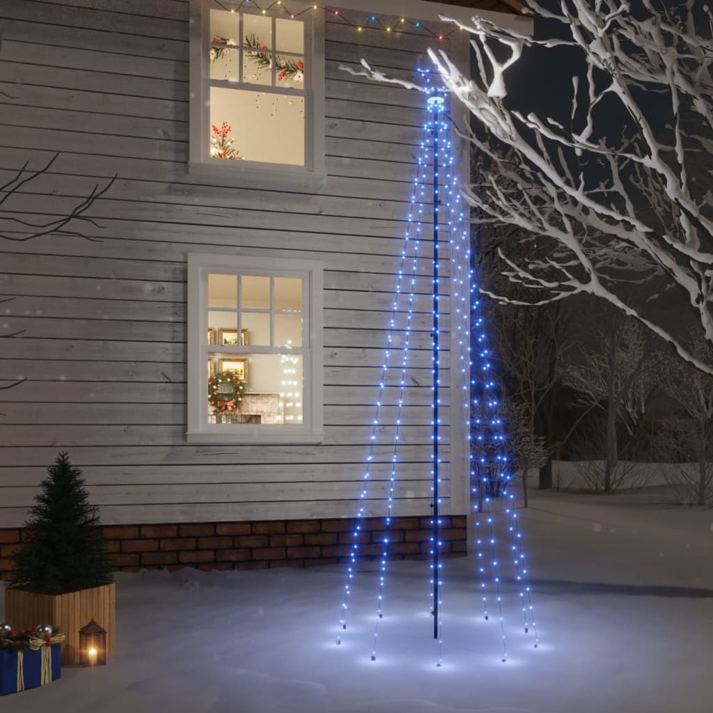 LED Weihnachtsbaum Blau 300cm mit Erdspießen