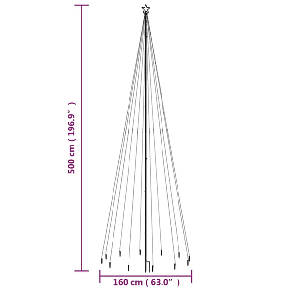 LED Weihnachtsbaum Kaltweiß 500cm