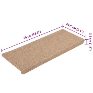 Selbstklebende Stufenmatten Beige, 15er Set