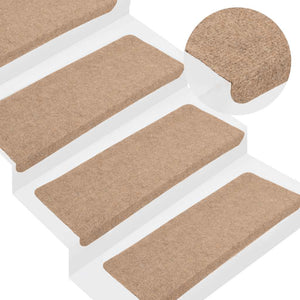 Selbstklebende Stufenmatten Beige, 15er Set