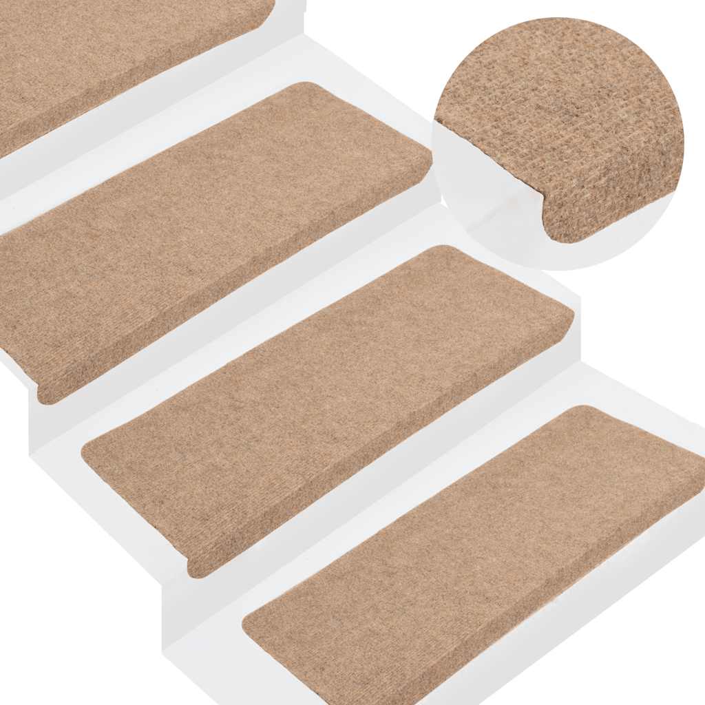 Selbstklebende Stufenmatten Beige, 15er Set