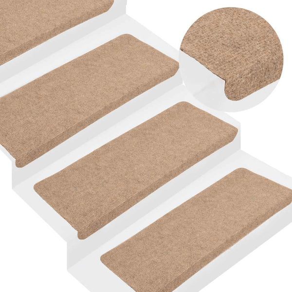 Selbstklebende Stufenmatten Beige, 15er Set