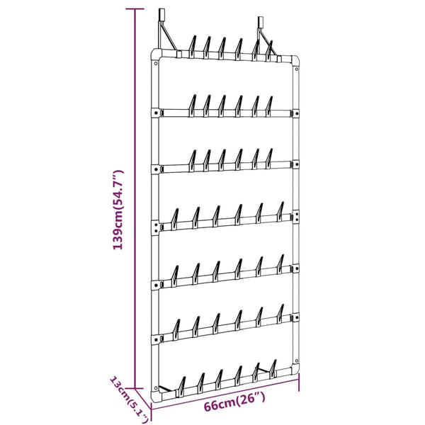 Hängender Schuh-Organizer Silber 21 Paar