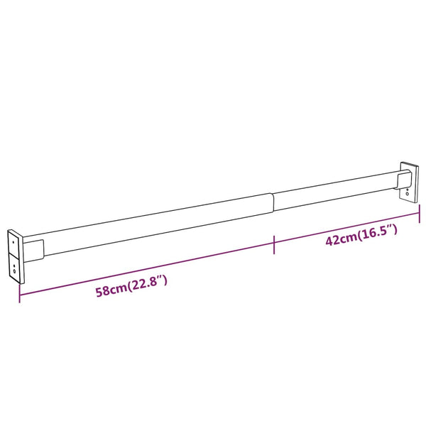 Teleskop Kleiderstange, 2er Set, 58-100cm