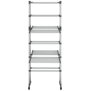Wäscheständer 3-Etagen Rollen 60x70x129cm Silber