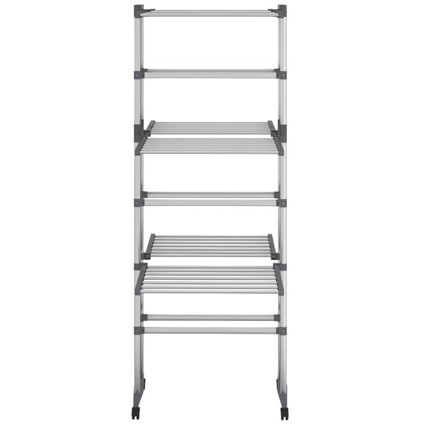 Wäscheständer 3-Etagen Rollen 60x70x129cm Silber