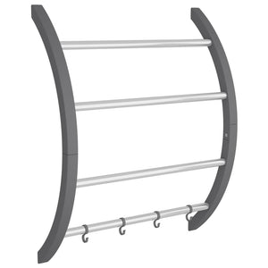 Handtuchhalter mit Haken Silber Aluminium