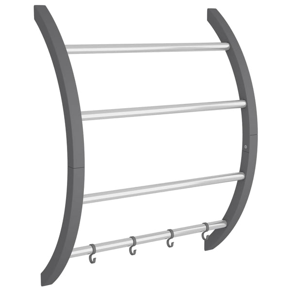 Handtuchhalter mit Haken Silber Aluminium