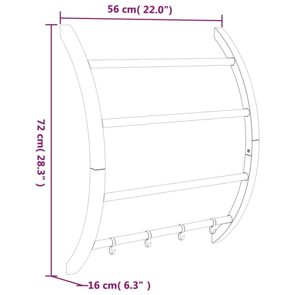 Handtuchhalter mit Haken Silber Aluminium