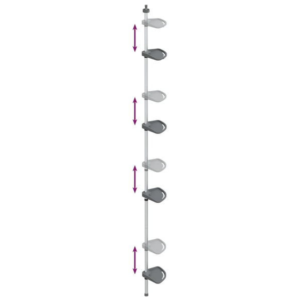 Teleskop-Eckregal, 4 Etagen, Silber