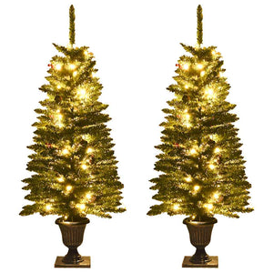 LED-Weihnachtsbaum Set mit Kranz & Girlande