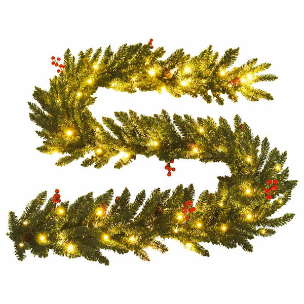 LED-Weihnachtsbaum Set mit Kranz & Girlande