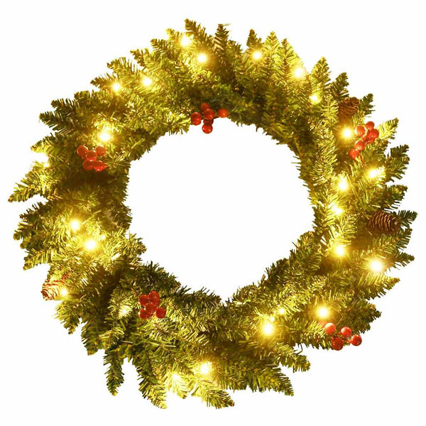 LED-Weihnachtsbaum Set mit Kranz & Girlande
