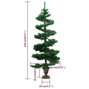 Spiral Weihnachtsbaum mit LED Grün 120cm
