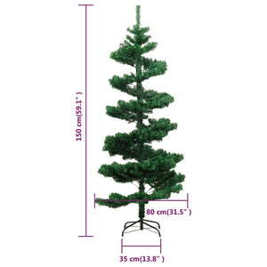 Spiral Weihnachtsbaum Grün mit LED 150cm