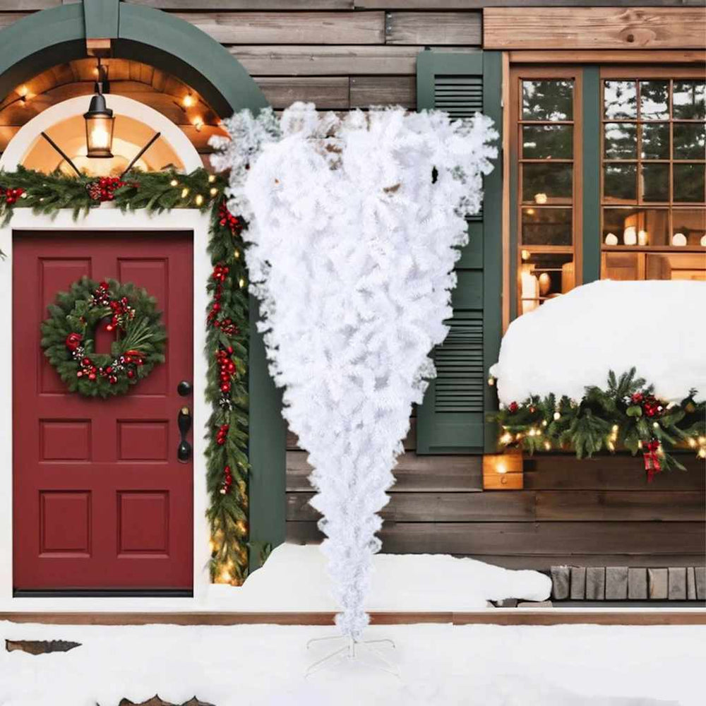 Umgedrehter, weißer Weihnachtsbaum, 210 cm