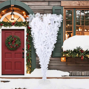 Umgedrehter, weißer Weihnachtsbaum, 210 cm