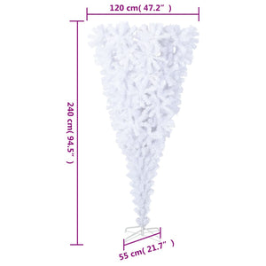 Umgekehrter künstlicher Weihnachtsbaum Weiß 240cm