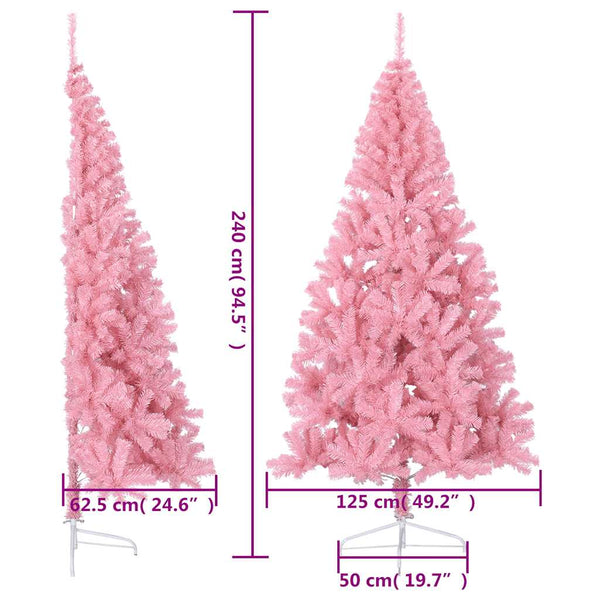 Halber Rosa Weihnachtsbaum 240cm