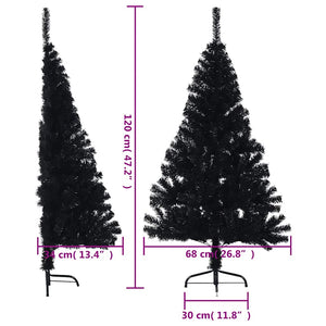 Halb Weihnachtsbaum Schwarz 120cm