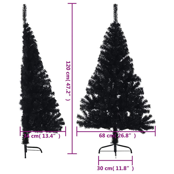 Halb Weihnachtsbaum Schwarz 120cm